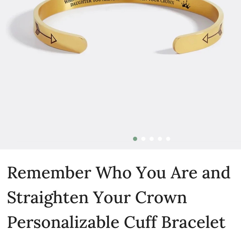 Gold Inspirational Cuff Bracelet
